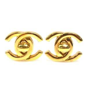 Chanel Cc Logo Clip-On Earrings Gold- #209565C83B